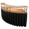 Chivari Black Table Linen Skirt for 84" Serpentine Table L-SKIRTTAB-SRP-84-BLK-MCS-T