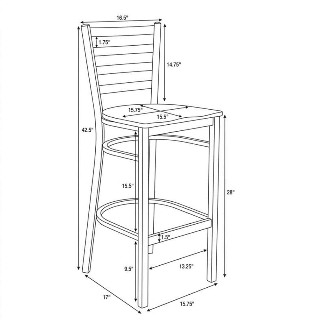 Chivari Ladder Back Bar Stool with Silver Frame and Cherry Wood Seat BLMSWCW-ZF-KT
