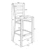 Chivari Ladder Back Bar Stool with Silver Frame and Cherry Wood Seat BLMSWCW-ZF-KT