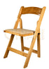 Chivari 100 Chair Pack Natural ToughWood™ Folding Chair with Tan Cushion CFWN-TAN-AX-T-100