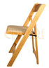 Chivari 100 Chair Pack Natural ToughWood™ Folding Chair with Tan Cushion CFWN-TAN-AX-T-100