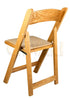 Chivari 100 Chair Pack Natural ToughWood™ Folding Chair with Tan Cushion CFWN-TAN-AX-T-100