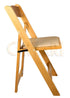 Chivari 100 Chair Pack Natural ToughWood™ Folding Chair with Tan Cushion CFWN-TAN-AX-T-100
