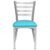 Chivari Ladder Back Restaurant Chair with Silver Frame and Light Blue Vinyl Seat CLMSVLBL-ZF-KT