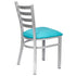 Chivari Ladder Back Restaurant Chair with Silver Frame and Light Blue Vinyl Seat CLMSVLBL-ZF-KT
