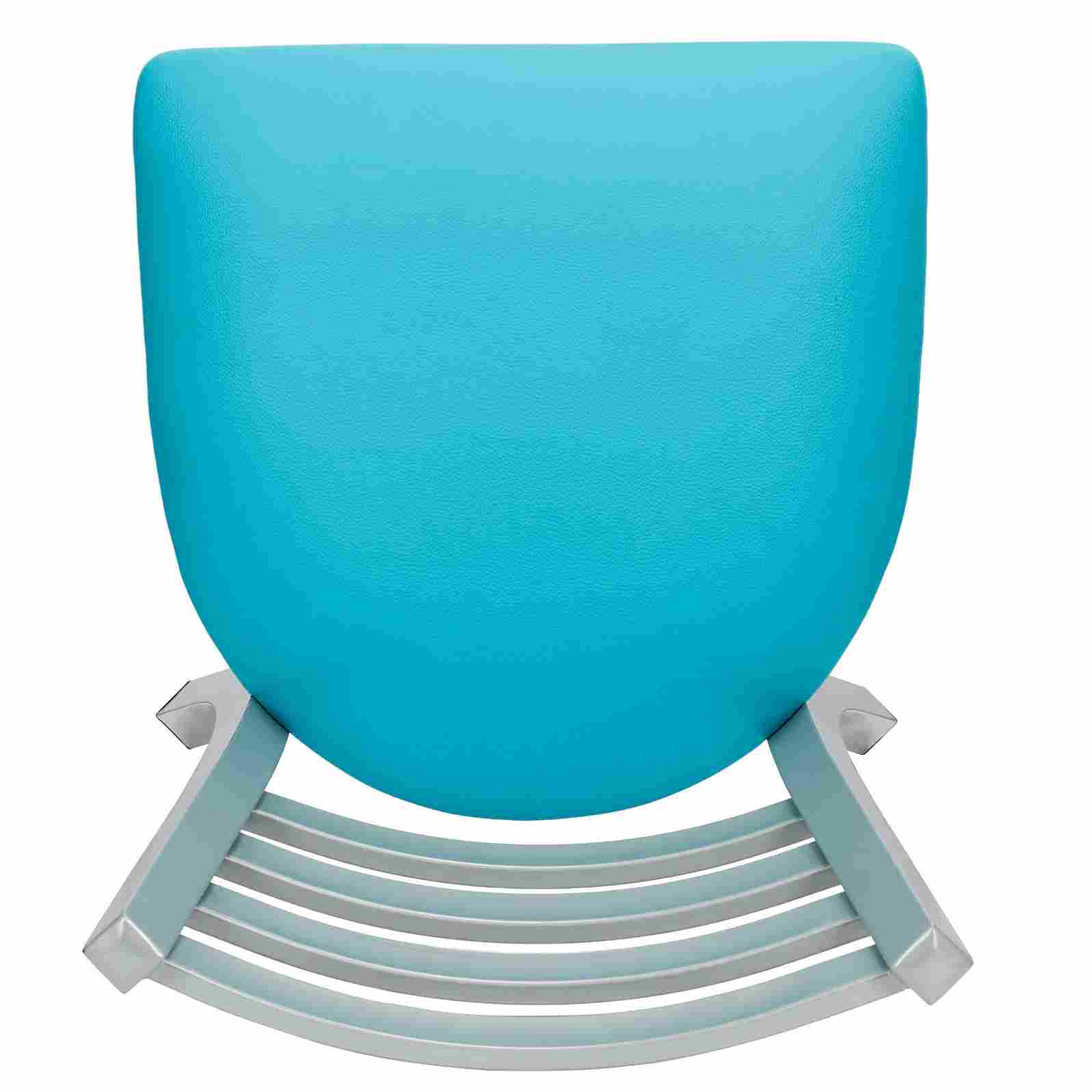 Chivari Ladder Back Restaurant Chair with Silver Frame and Light Blue Vinyl Seat CLMSVLBL-ZF-KT