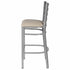 Chivari Ladder Back Bar Stool with Silver Frame and Light Gray Vinyl Seat BLMSVLGY-ZF-KT
