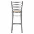 Chivari Ladder Back Bar Stool with Silver Frame and Light Gray Vinyl Seat BLMSVLGY-ZF-KT
