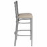 Chivari Ladder Back Bar Stool with Silver Frame and Light Gray Vinyl Seat BLMSVLGY-ZF-KT