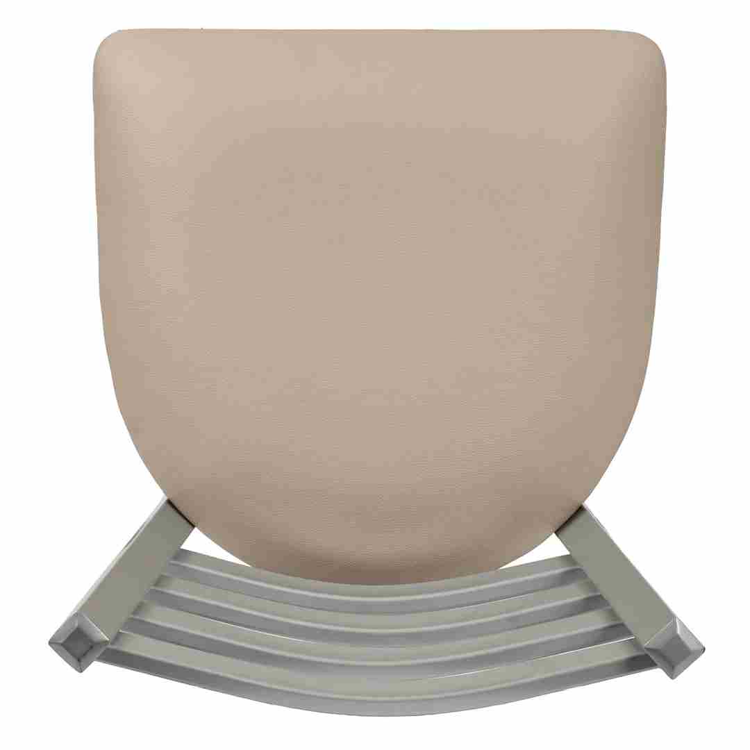 Chivari Ladder Back Bar Stool with Silver Frame and Light Gray Vinyl Seat BLMSVLGY-ZF-KT
