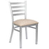Chivari Ladder Back Restaurant Chair with Silver Frame and Light Gray Vinyl Seat CLMSVLGY-ZF-KT