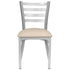 Chivari Ladder Back Restaurant Chair with Silver Frame and Light Gray Vinyl Seat CLMSVLGY-ZF-KT