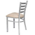 Chivari Ladder Back Restaurant Chair with Silver Frame and Light Gray Vinyl Seat CLMSVLGY-ZF-KT