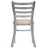 Chivari Ladder Back Restaurant Chair with Silver Frame and Light Gray Vinyl Seat CLMSVLGY-ZF-KT
