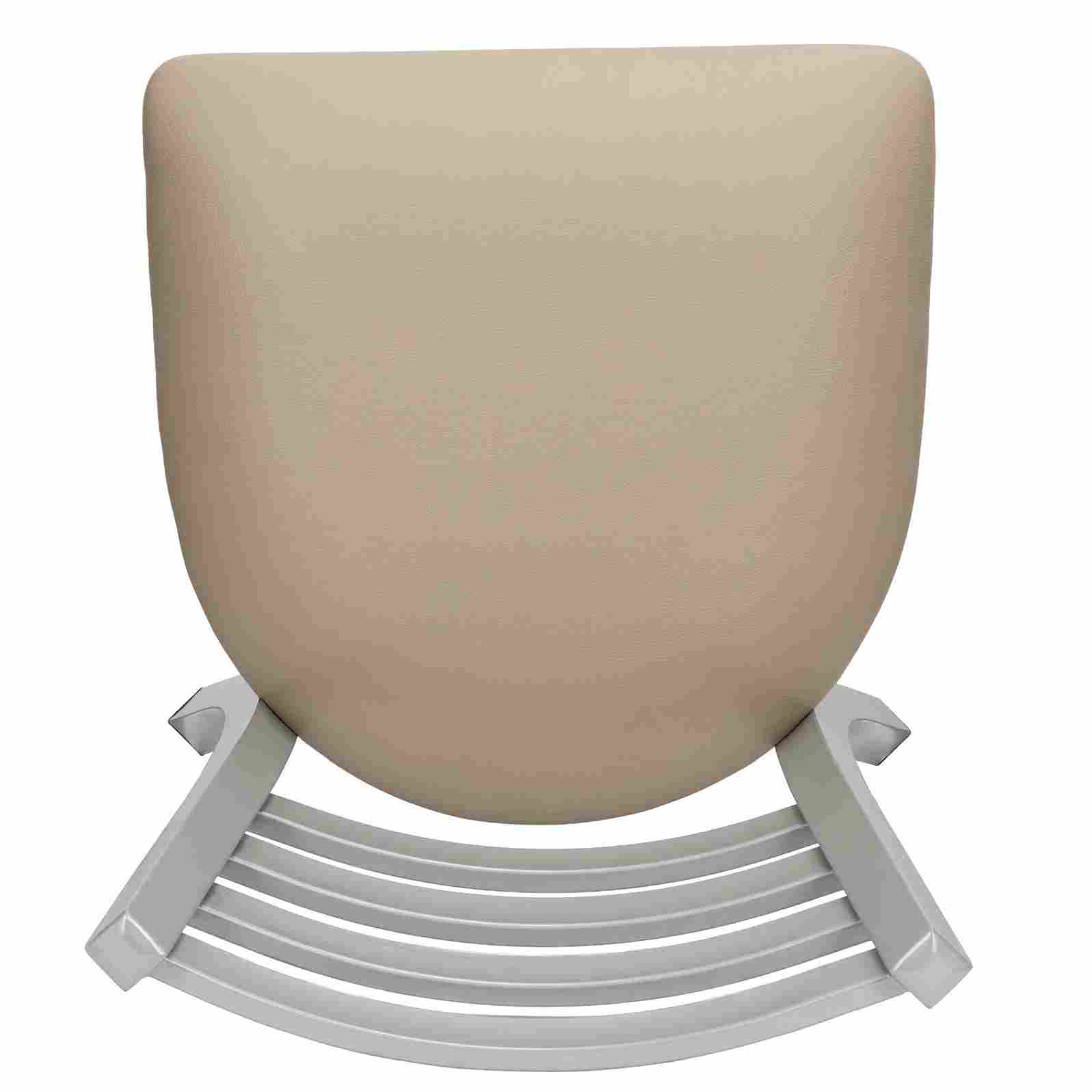 Chivari Ladder Back Restaurant Chair with Silver Frame and Light Gray Vinyl Seat CLMSVLGY-ZF-KT