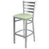 Chivari Ladder Back Bar Stool with Silver Frame and Light Green Vinyl Seat BLMSVLGR-ZF-KT