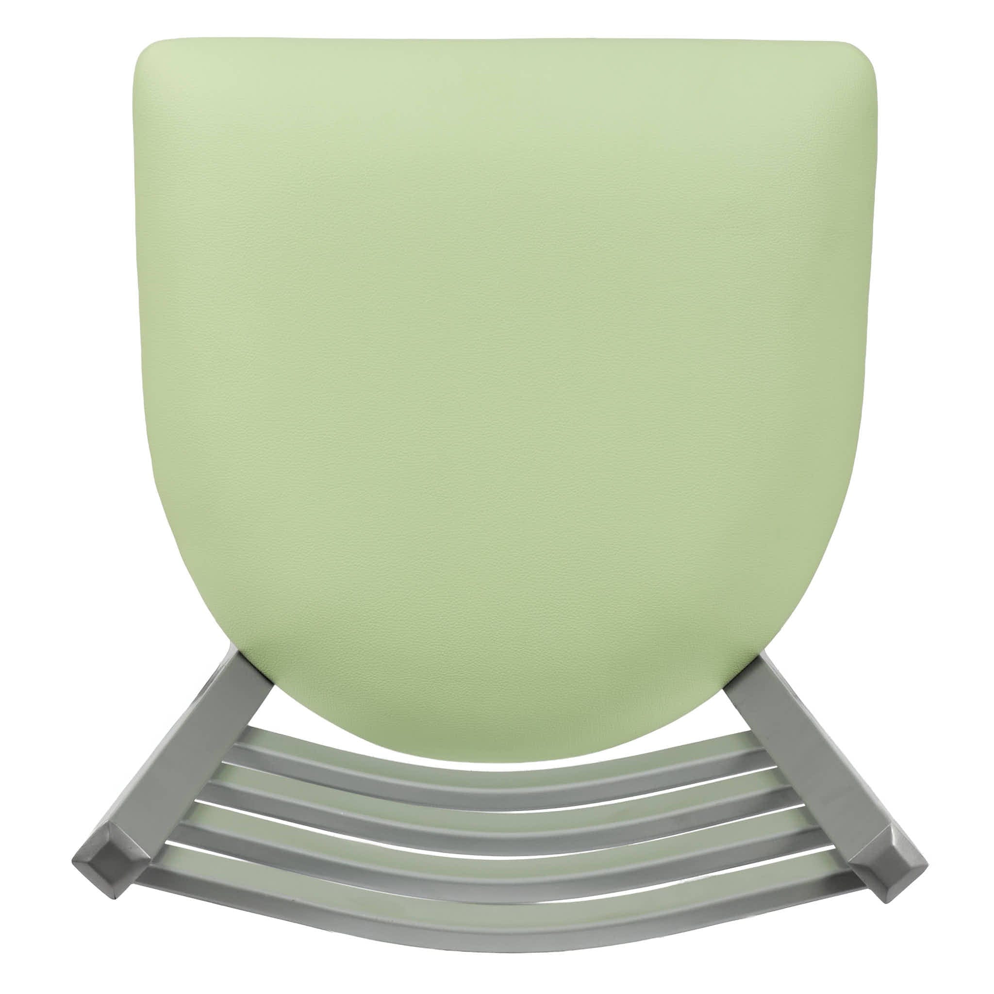 Chivari Ladder Back Bar Stool with Silver Frame and Light Green Vinyl Seat BLMSVLGR-ZF-KT