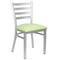 Chivari Ladder Back Restaurant Chair with Silver Frame and Light Green Vinyl Seat CLMSVLGR-ZF-KT