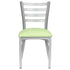 Chivari Ladder Back Restaurant Chair with Silver Frame and Light Green Vinyl Seat CLMSVLGR-ZF-KT