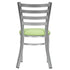 Chivari Ladder Back Restaurant Chair with Silver Frame and Light Green Vinyl Seat CLMSVLGR-ZF-KT