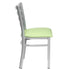 Chivari Ladder Back Restaurant Chair with Silver Frame and Light Green Vinyl Seat CLMSVLGR-ZF-KT