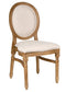 Chivari Chestnut Resin Louis Pop Chair Beige Tweed Fabric Back and Seat CLPRCBB-ZG-T