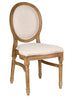 Chivari Chestnut Resin Louis Pop Chair Beige Tweed Fabric Back and Seat CLPRCBB-ZG-T