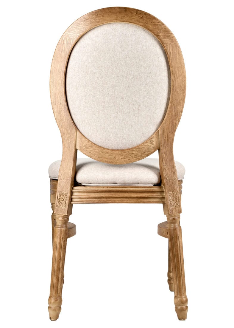 Chivari Chestnut Resin Louis Pop Chair Beige Tweed Fabric Back and Seat CLPRCBB-ZG-T