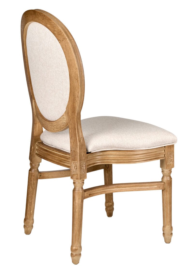 Chivari Chestnut Resin Louis Pop Chair Beige Tweed Fabric Back and Seat CLPRCBB-ZG-T