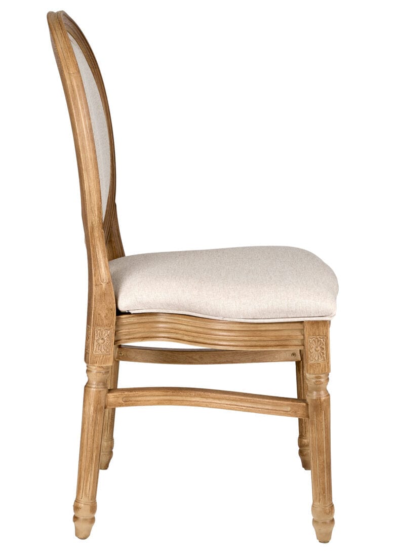 Chivari Chestnut Resin Louis Pop Chair Beige Tweed Fabric Back and Seat CLPRCBB-ZG-T