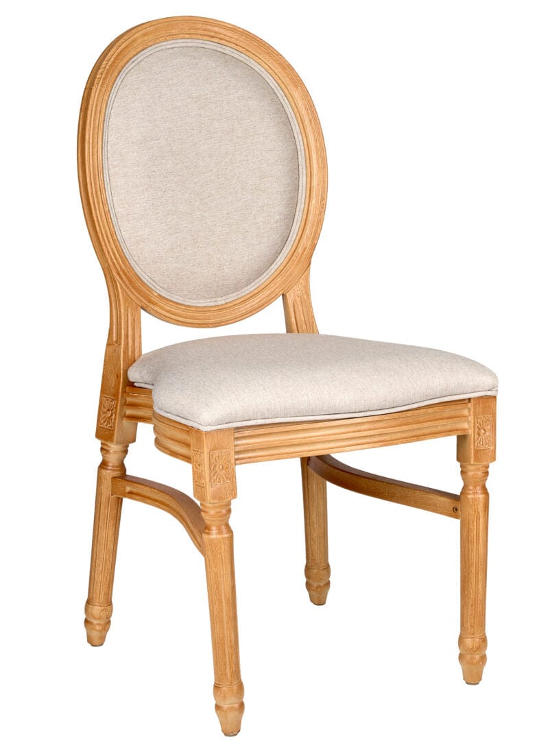 Chivari Natural Resin Louis Pop Chair Beige Tweed Fabric Back and Seat CLPRNBB-ZG-T