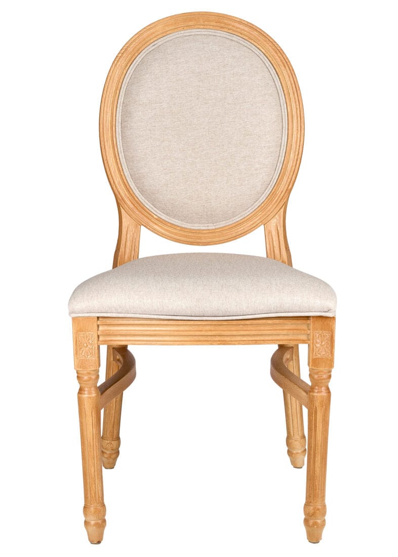 Chivari Natural Resin Louis Pop Chair Beige Tweed Fabric Back and Seat CLPRNBB-ZG-T