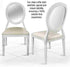 Chivari White Resin Louis Pop Chair Clear Back and White Vinyl Seat CLPRWWC-ZG-T