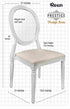 Chivari White Resin Louis Pop Chair Clear Back and White Vinyl Seat CLPRWWC-ZG-T