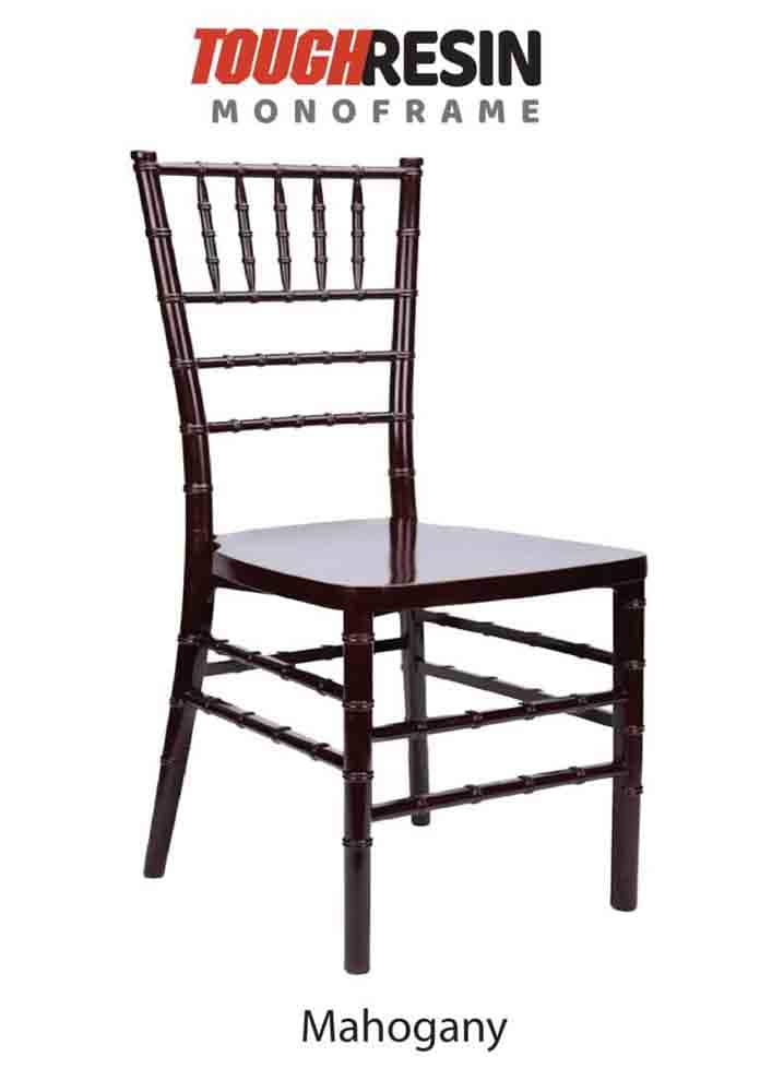 Chivari 40 Chair Pack Mahogany ToughResin™ Chiavari Chair CCRM-MONO-AX-T-40