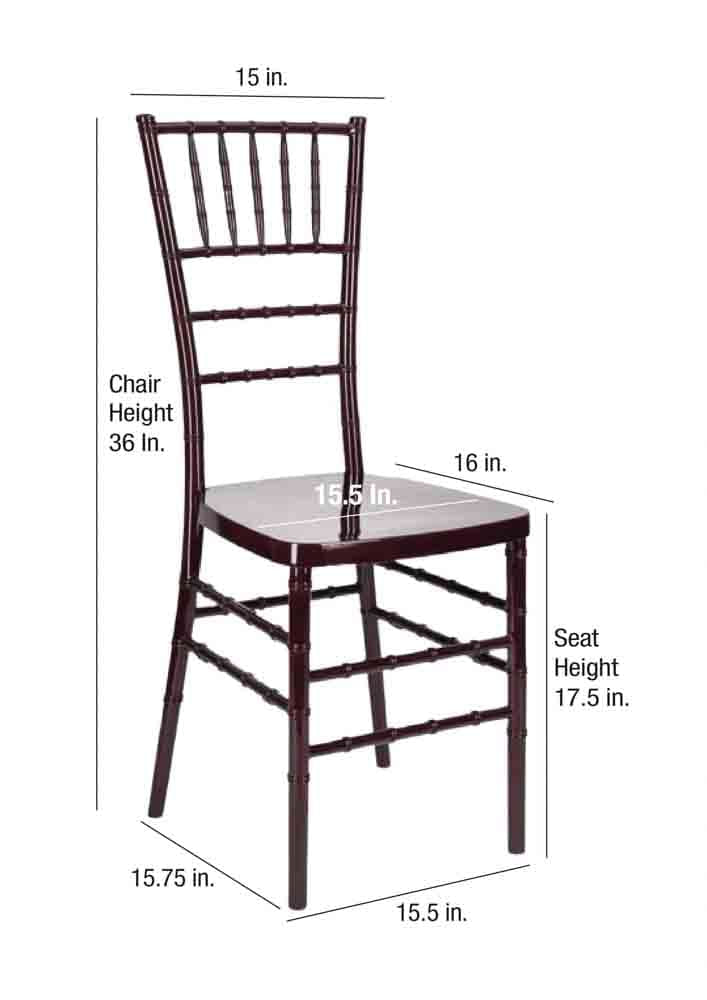 Chivari 40 Chair Pack Mahogany Steel Skeleton™ Resin Chiavari Chair CCRM-STEEL-AX-T-40