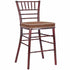 Chivari Mahogany WoodGrain™ Resin Steel Skeleton™ Chiavari Barstool BCRMB-ST-AX-T
