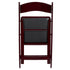 Chivari Mahogany Resin Folding Chair with Black Cushion CFRM-AX-T