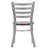 Chivari Ladder Back Restaurant Chair with Silver Frame and Mahogany Wood Seat CLMSWMW-ZF-KT