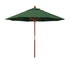California Umbrellas Hunter Green 9' Hardwood Patio Umbrella, Olefin Canopy CAL-MARE908-F08