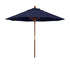 California Umbrellas Navy Blue 9' Hardwood Patio Umbrella, Olefin Canopy CAL-MARE908-F09