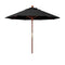 California Umbrellas Black 9' Hardwood Patio Umbrella, Olefin Canopy CAL-MARE908-F32