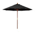 California Umbrellas Black 9' Hardwood Patio Umbrella, Olefin Canopy CAL-MARE908-F32