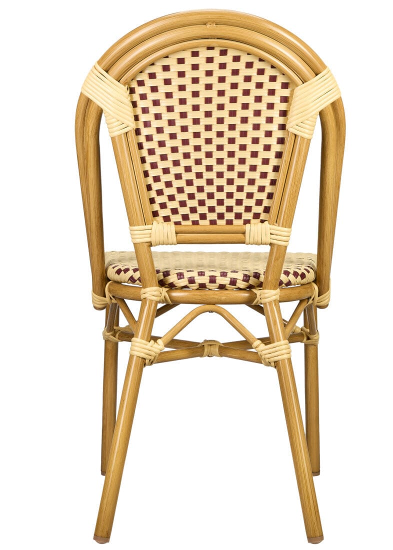 Toulouse Beige and Maroon French Bistro Set Includes 40" Table and 4 Chairs FBK-BM-WM4-AX