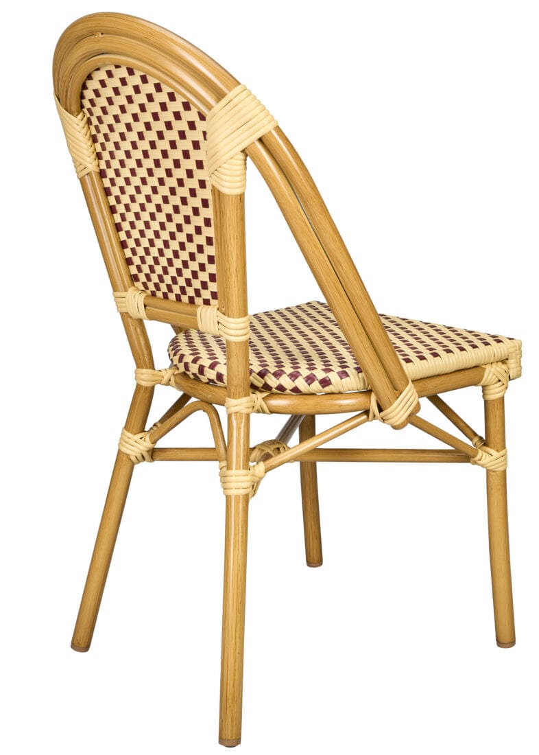 Toulouse Beige and Maroon French Bistro Set Includes 40" Table and 4 Chairs FBK-BM-WM4-AX