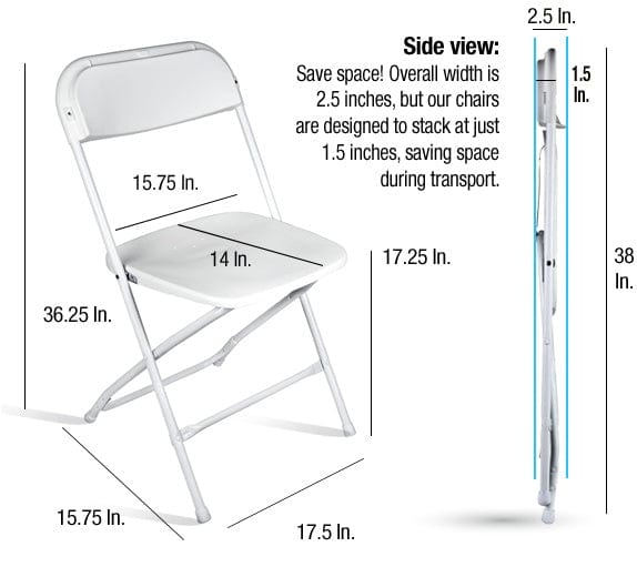 Chivari 100 Pack White Plastic Folding Chair and 10 96" (8 Foot) Rectangular Plywood Banquet Table CFPW-100PLY96-KT