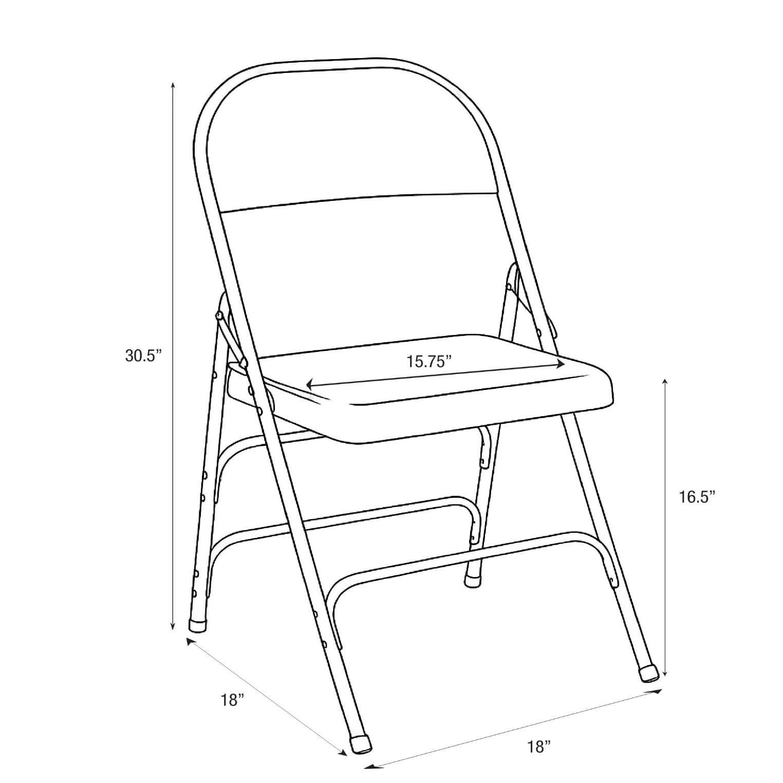 Chivari White Metal Folding Chair CFMW-CX-T