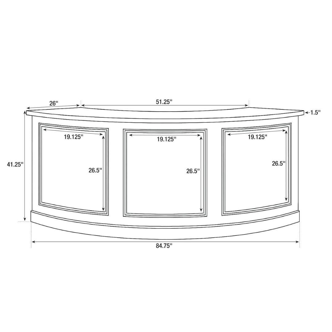 Chivari 7' Sage Green 3 Panel Quarter Round Serpentine Bar with HPL Top BAR-SERP3-84KT-SG-AX-T