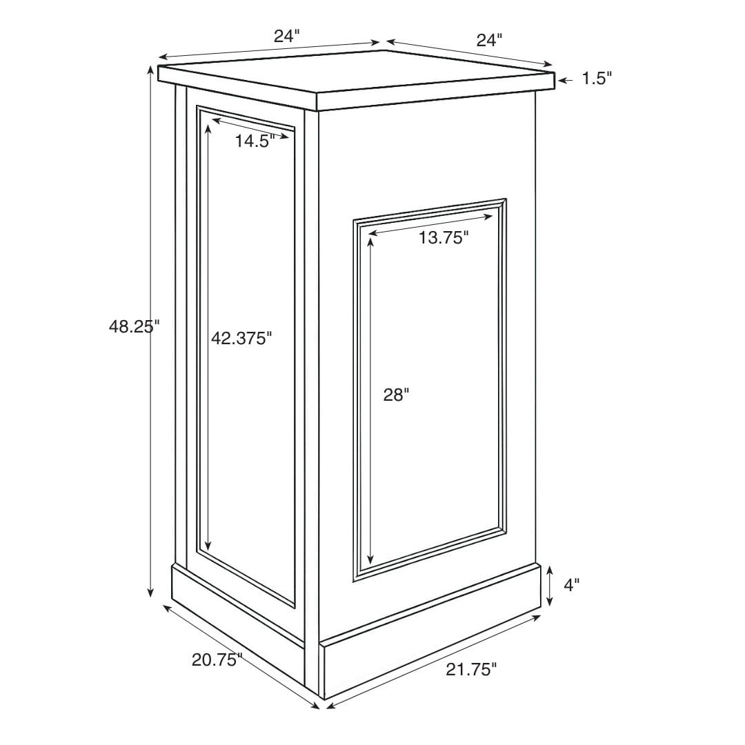 Chivari 24" x 24" White Bar Post with HPL Top for Bar Setups and Displays BAR-POST-24-WHT-AX