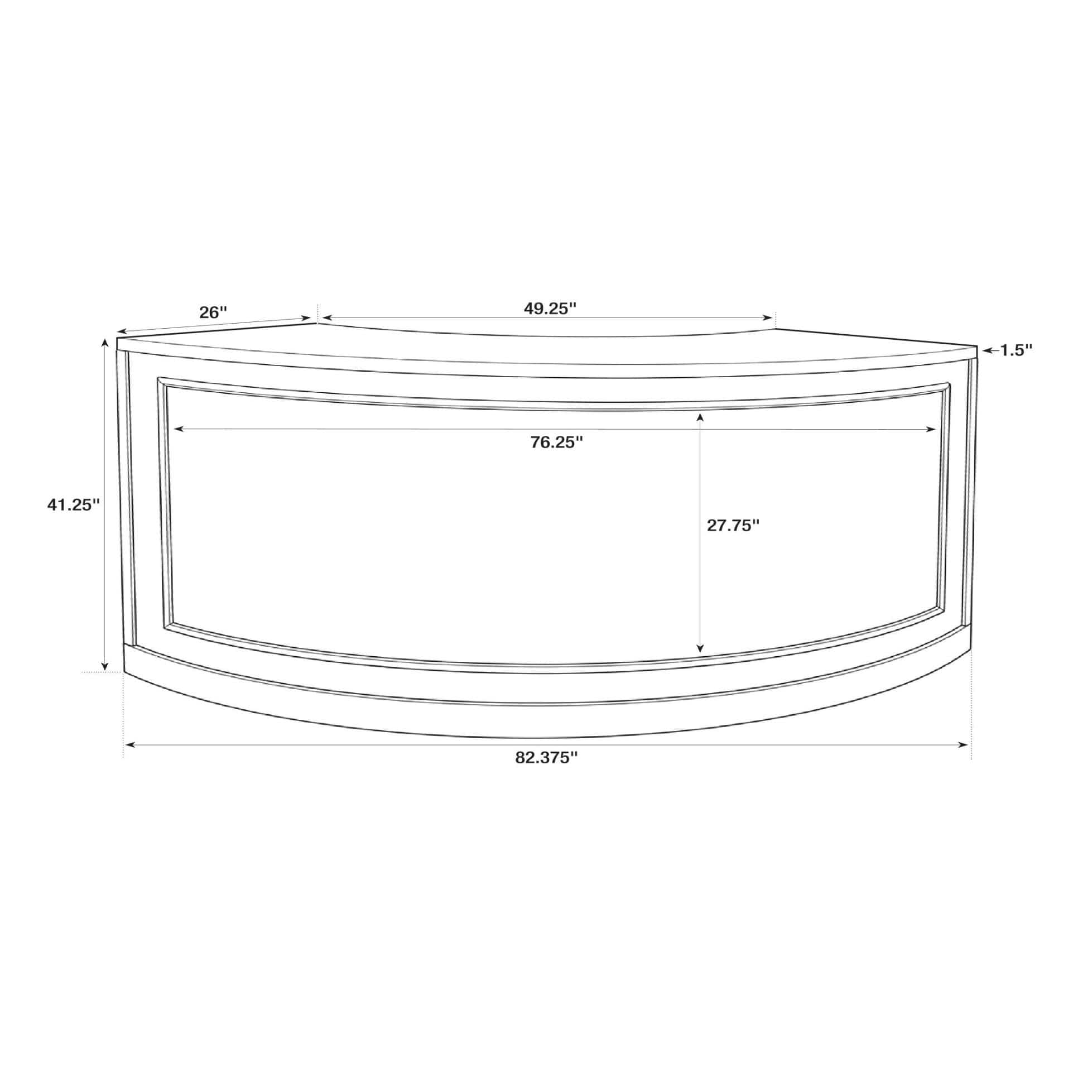 Grand Royale Bars 50' White Portable Folding Bar - 11 Piece Set Single Panel Front with Flush Top - Long Island BAR-CFG-WHT-A3FL-KT